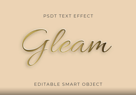 Gold Foil Deboss Text Effect Script Elegant Luxury Font