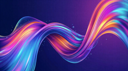 Abstract neon liquid wave background. 
