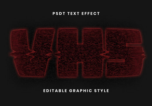 Red CRT Screen Glow Text Effect VHS Distorted Font