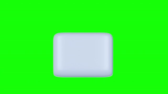 3d animation white mail envelope isolated on chroma key background. Cartoon looping motion simple element for ui business, game, decoration.