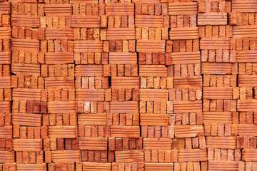 Stack of Handmade Bricks Backround