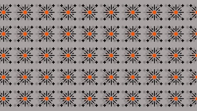 Abstract Geometric Pattern with Repeating Starburst Motifs.