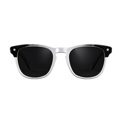 Simple Black Sunglasses Facing Forward on a Plain Background Without Any Markings or Designs