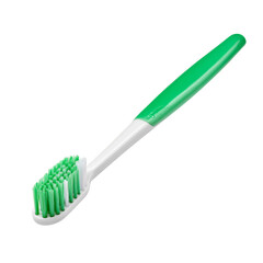 Brushing Teeth With a Blue Toothbrush During Morning Routine in a Bathroom