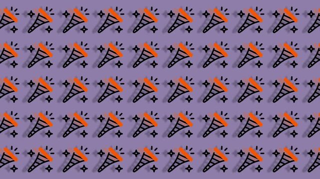 Eiffel Tower Pattern on Purple Background.