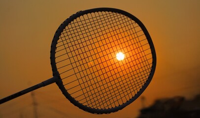 badminton golden sunset 