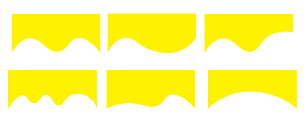Collection of dividers shape templates. Modern separator header for website and app. Curve lines, wave collection of abstract design element for top and bottom page web site.Vector Illustration.