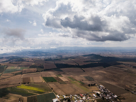 Paisaje agricola desde las alturas.