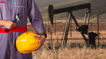 petrol worker with helmet