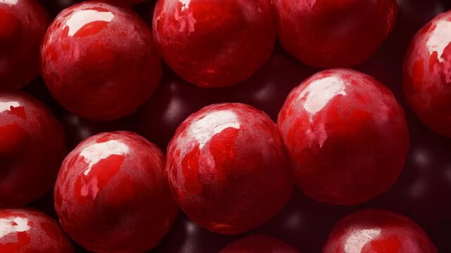 Vibrant red grapes close up showcasing their glossy texture and plumpness in a natural setting