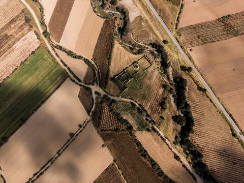 Paisaje agricola desde las alturas.