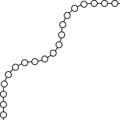 Circular nodes travel along a sequence that meanders through winding arcs.