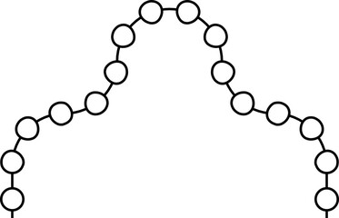Circular nodes travel along a route pattern formed by multiple curves.
