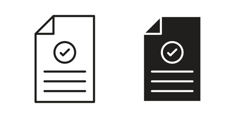 Accept document icons Vector hand drawn illustration in doodle style. Simple sketch isolated.