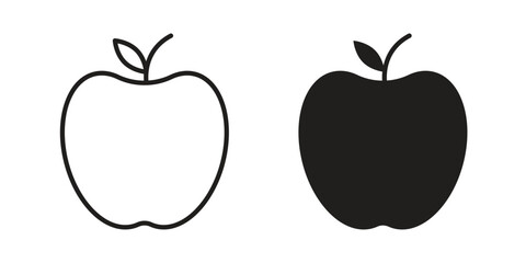 Apple icons Vector hand drawn illustration in doodle style. Simple sketch isolated.