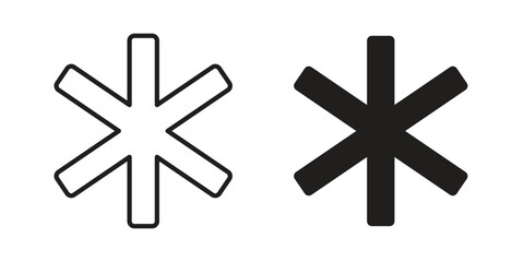 Obraz premium Asterisk icons Vector hand drawn illustration in doodle style. Simple sketch isolated.