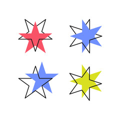 Polygonal figure. Brutalism shapes, minimalist geometrical figure, abstract modern forms. Simple geometric element with pentagonal star.