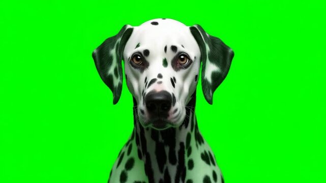dalmatian dog close up green screen video