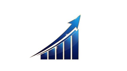 Clean Vector Graphics Indicating Strong Financial Progress and High Goals