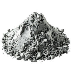 A detailed close-up of a pile of gray powder material against a black background.