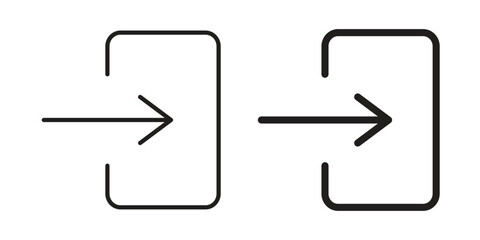 Enter icons Vector hand drawn illustration in doodle style. Simple sketch isolated.