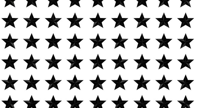 Seamless black stars pattern on white for rating systems or decorative backgrounds