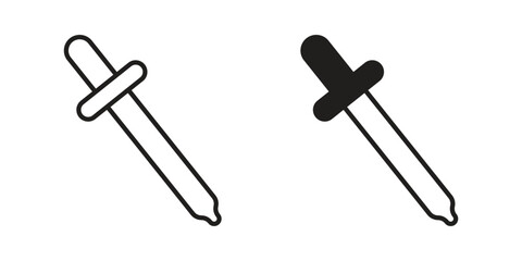 Eye dropper icons Vector hand drawn illustration in doodle style. Simple sketch isolated.