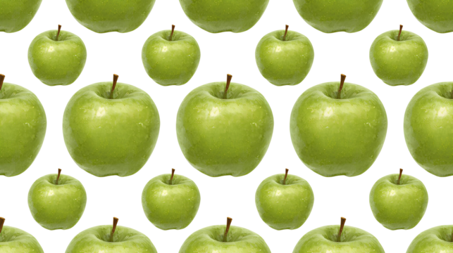 背景素材 リアルな青リンゴのシームレスパターン PNG Background Seamless pattern Realistic Green apple （Generative AI） - Powered by Adobe