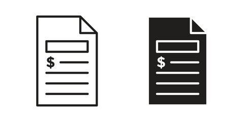 Fototapeta premium File invoice icons Vector hand drawn illustration in doodle style. Simple sketch isolated.