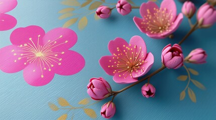  macro close-up of realistic flowers blossoming on luxury fabric surface