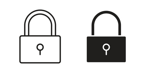 Lock icons Vector hand drawn illustration in doodle style. Simple sketch isolated.