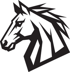 Strong Horse Head Silhouette for Equestrian Sports and Animal-Themed Graphic Designs