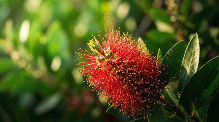 Red Tropical Dahlia Bush: Vibrant Blooms with Pink Accents for Decorative and Abstract Floral Art