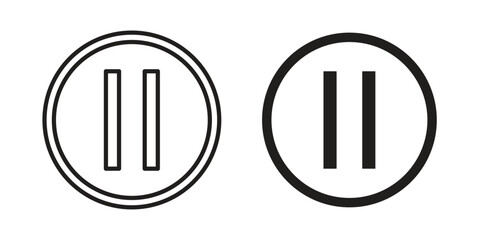 Pause icons Vector hand drawn illustration in doodle style. Simple sketch isolated.