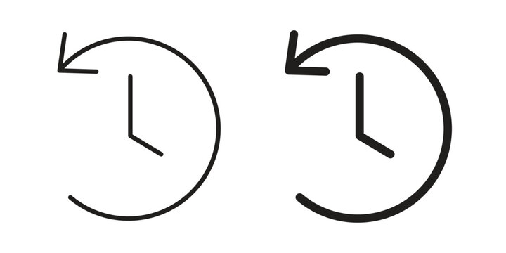 Past time icons Vector hand drawn illustration in doodle style. Simple sketch isolated.