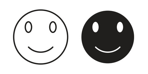 Smile icons Vector hand drawn illustration in doodle style. Simple sketch isolated.