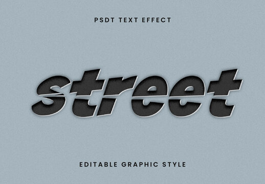 Black And Gray Cut Out Overlay Text Effect Bold Slanted Font
