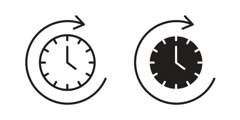 Time forward icons Vector hand drawn illustration in doodle style. Simple sketch isolated.