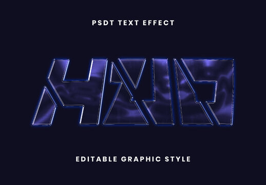 Blue And Purple Futuristic HUD Text Effect Chrome Fragmented Font