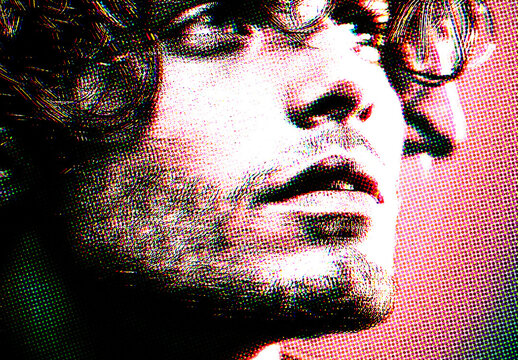 Red And Black Risograph Overlay Photo Effect