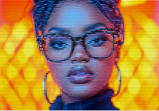 Colorful Pixel Mosaic Photo Effect