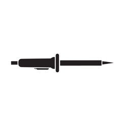 Fototapeta premium Black Fountain Pen Silhouette in Simple Design with Dark Color and Minimalist Texture for Stationery Advertising
