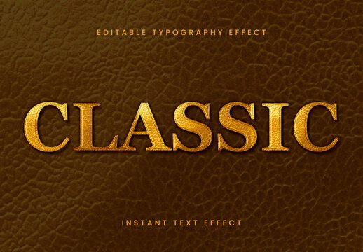 Gold Old Debossed Golden Leather Text Effect Embossed Classic Font