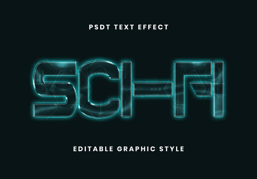 Green And Black Futuristic HUD Text Effect Interface Holographic Neon Font
