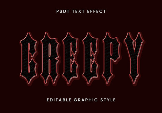 Red And Black Horror Grunge Medieval Text Effect Gothic Outline Font