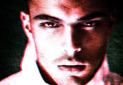 Red And Gray Risograph Overlay Photo Effect