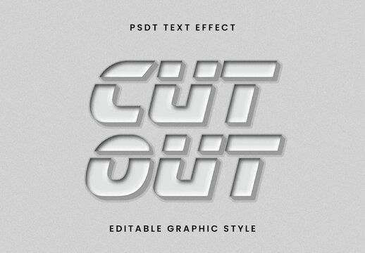 White And Gray Cut Out Overlay Text Effect Bold 3D Slanted Font