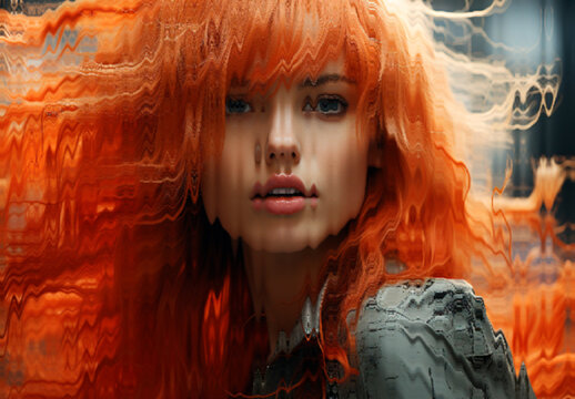 Orange And Black Fractured Glass Photo Effect