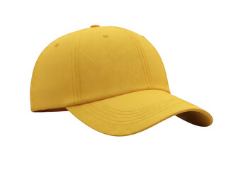 Yellow baseball cap isolated on transparent background