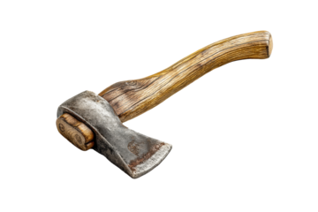 Old Wooden Handled Ax with Metal Head